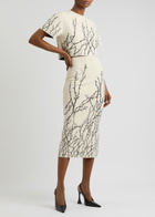 Alexander Mcqueen Thorn Branches Knitted Midi Skirt Multi Print