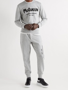 ALEXANDER MCQUEEN - Logo-Print Mélange Loopback Cotton-Jersey Sweatshirt - Gray
