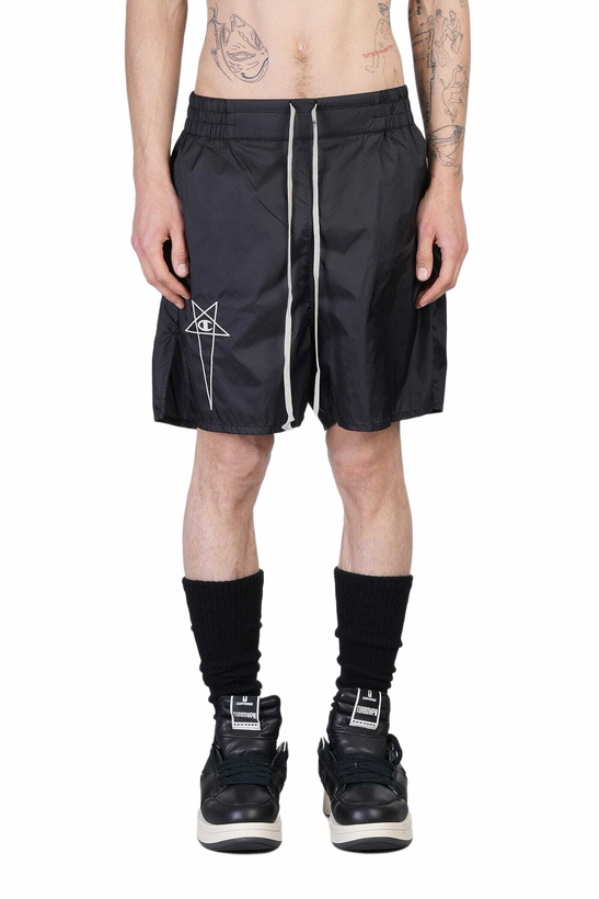 Photo: Rick Owens x Champion Shorts Shorts In Black Polyamide