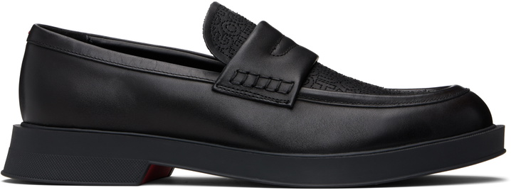Photo: Hugo Black Embroidered-Logo Loafers