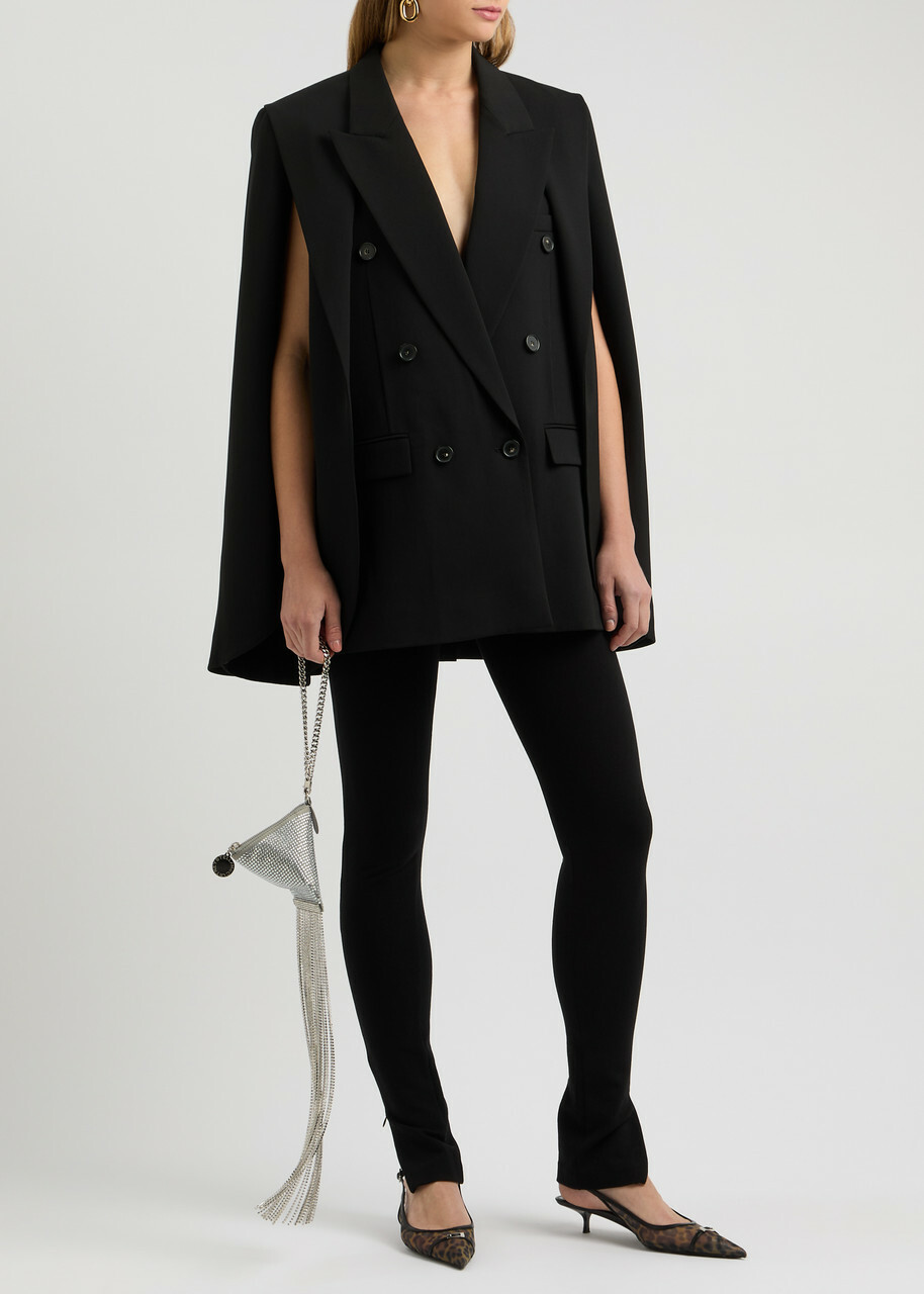 Stella Mccartney Cape-effect Stretch-wool Blazer Black
