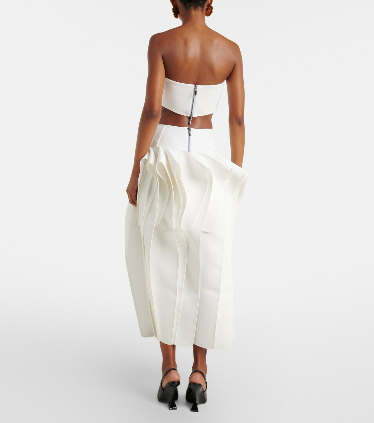 Maticevski Streaming draped midi skirt