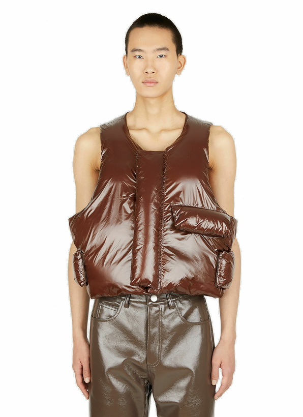Photo: Pillow Sleeveless Jacket in Brown