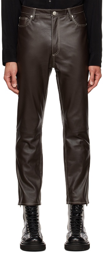 Photo: CMMN SWDN Brown Ruben Leather Pants