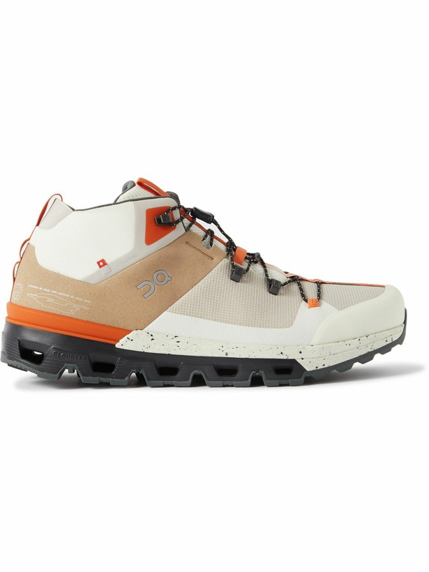 Photo: ON - Cloudtrax Po Recycled-Faux Suede, Mesh, Ripstop and Rubber Hiking Shoes - Neutrals