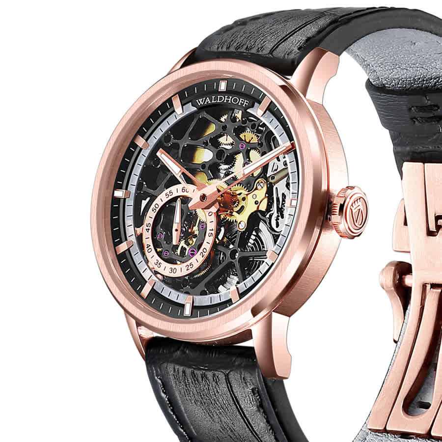 Waldhoff Pioneer Automatic Black Dial Mens Watch Waldhoff Pioneer RG Obsidian