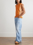 MANAAKI - Manaia Slim-Fit Intarsia Cotton Sweater Vest - Orange