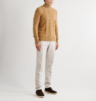 Loro Piana - Cable-Knit Mélange Baby Cashmere Rollneck Sweater - Yellow