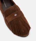 Tory Burch Ballet fringed suede loafers