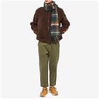 Universal Works Men's Check Scarf in Green