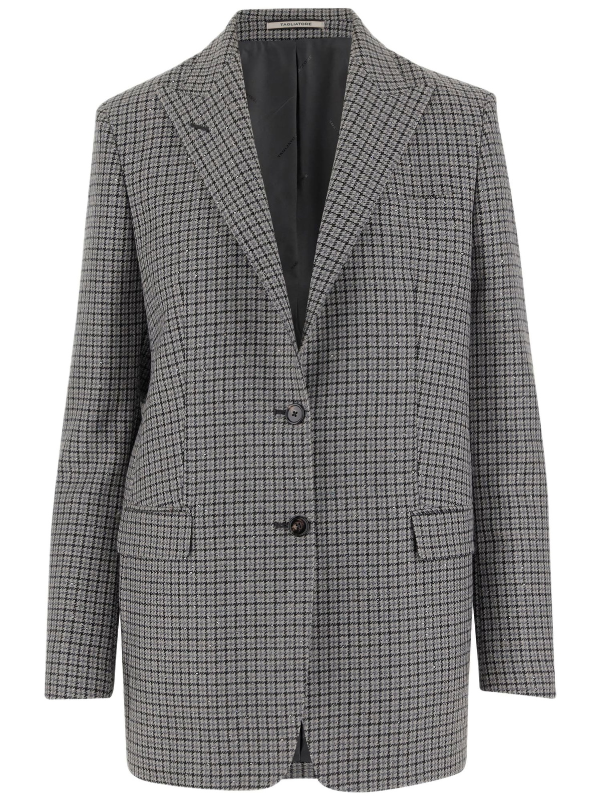 Tagliatore Long Houndstooth Two-button Jacket