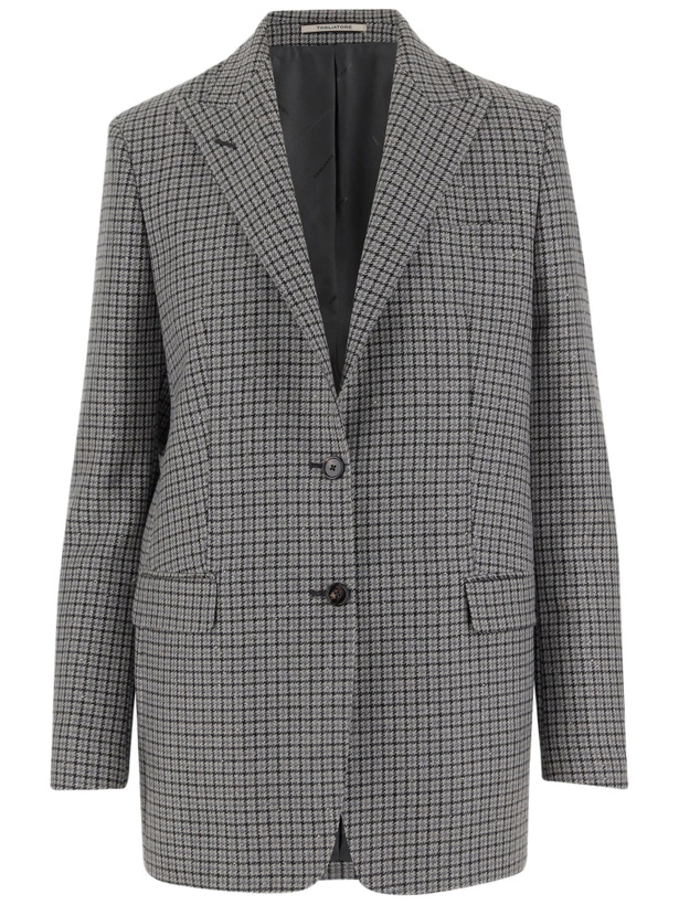 Photo: Tagliatore Long Houndstooth Two-button Jacket