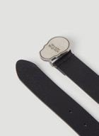 Logo Plaque Belt in Black