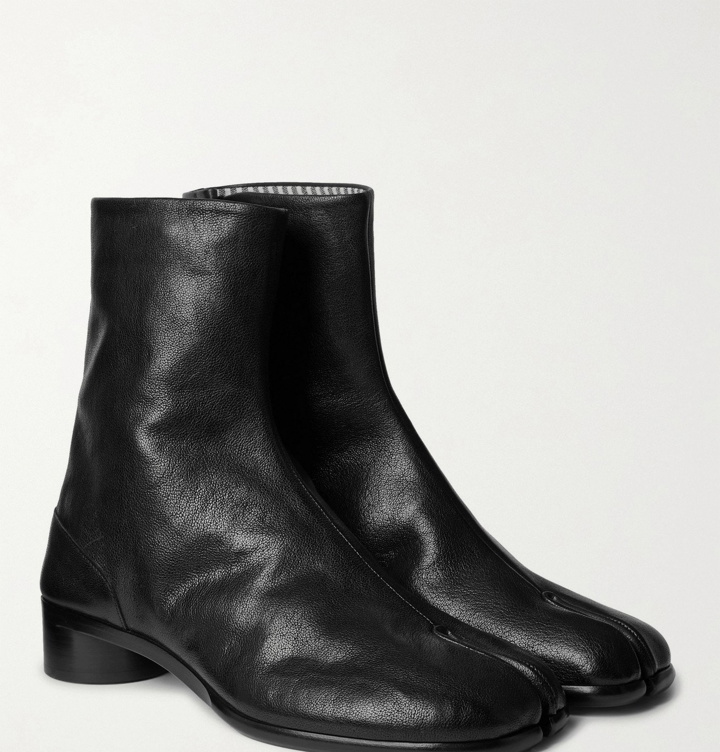 Photo: MAISON MARGIELA - Tabi Split-Toe Leather Boots - Black