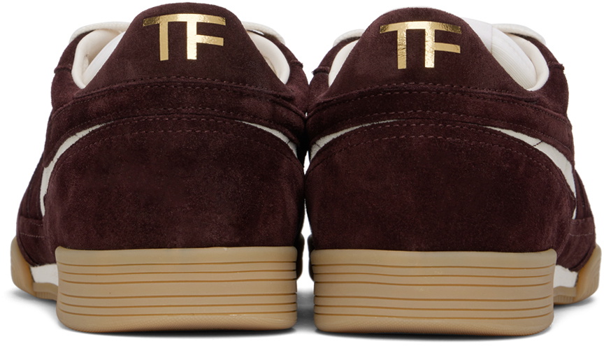 TOM FORD Burgundy Suede Jackson Sneakers TOM FORD