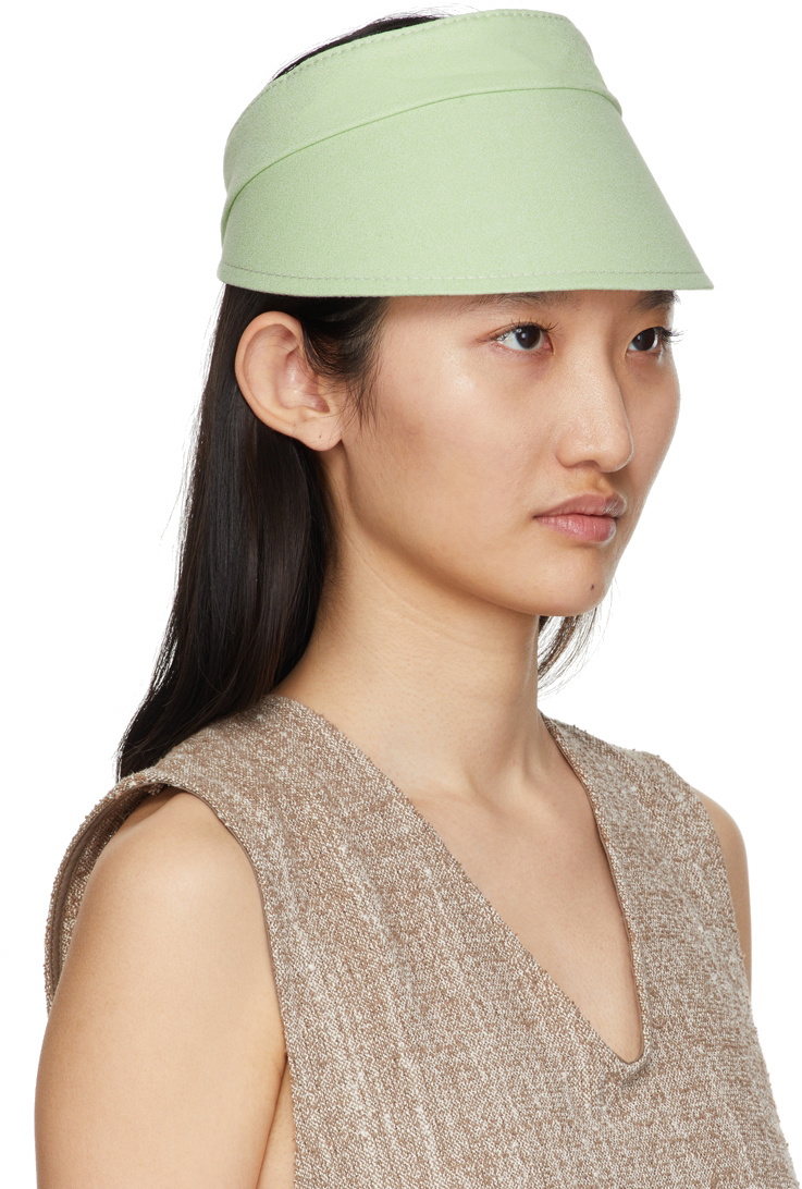 Maison Michel Reversible Green Cotton Patty Visor