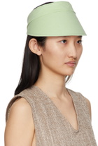 Maison Michel Reversible Green Cotton Patty Visor