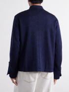 Blue Blue Japan - Jacquard-Knit Wool-Blend Bomber Jacket - Blue