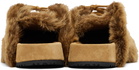 Dries Van Noten Tan Shearling Clogs