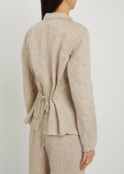 Emporio Armani Fitted Linen-blend Blazer Beige
