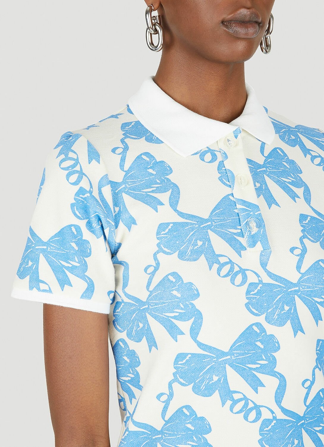 Maisie Wilen Au Fait Ribbon Print Polo Shirt