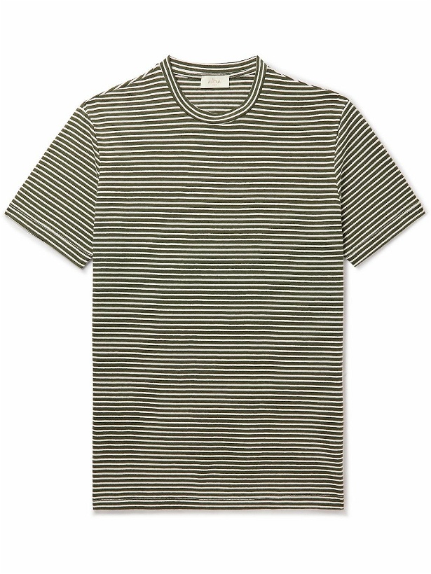 Photo: Altea - Striped Linen and Cotton-Blend T-Shirt - Green