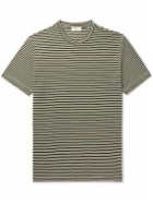 Altea - Striped Linen and Cotton-Blend T-Shirt - Green