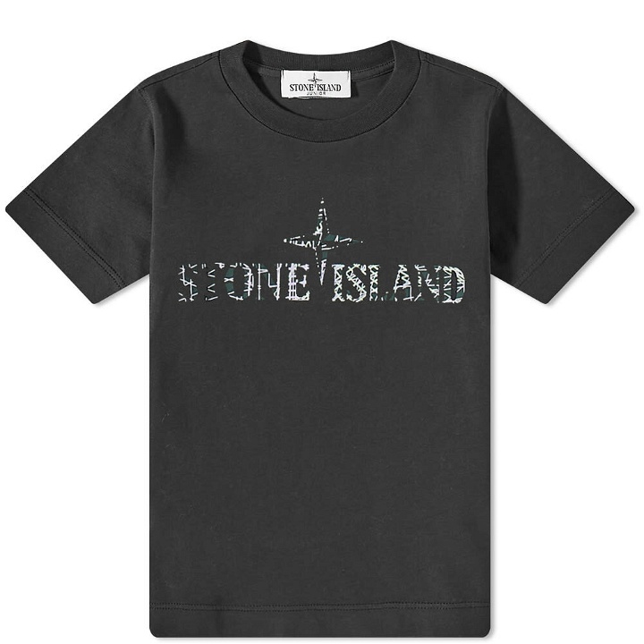 Photo: Stone Island Junior Text Logo T-Shirt in Black