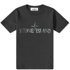 Stone Island Junior Text Logo T-Shirt in Black