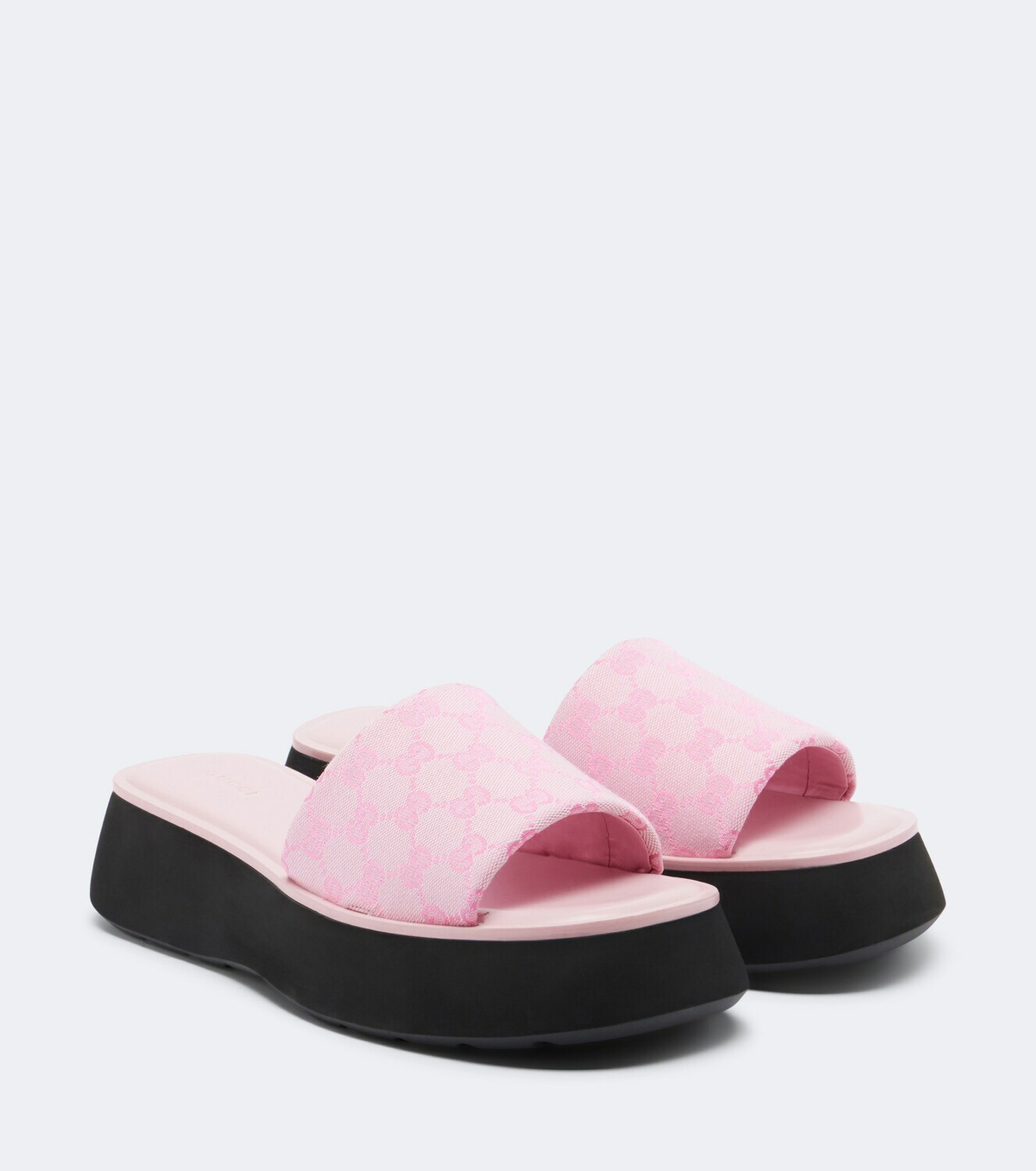 Gucci GG canvas platform slides