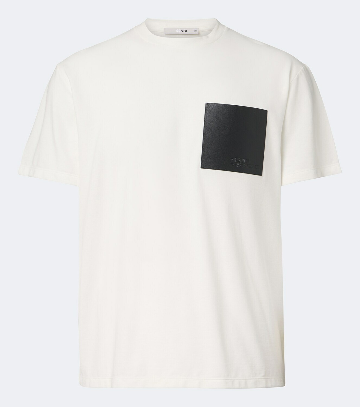 Fendi Leather-trimmed cotton jersey T-shirt