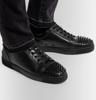 Christian Louboutin - Louis Junior Spikes Cap-Toe Leather Sneakers - Black