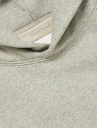 FEAR OF GOD ESSENTIALS - Logo-Flocked Cotton-Blend Jersey Hoodie - Gray