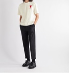 AMI - Logo-Appliquéd Cotton-Jersey T-Shirt - White