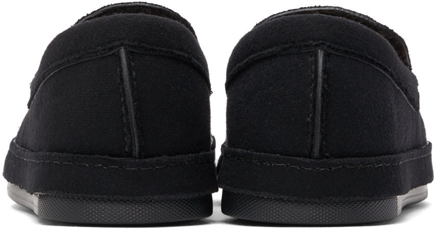 Ermenegildo Zegna Couture Black Wool Slippers