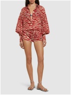 THE ATTICO Printed Mousseline Oversized Shirt
