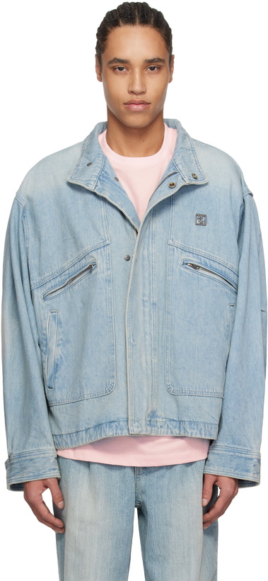 Photo: WOOYOUNGMI Blue High Neck Denim Jacket