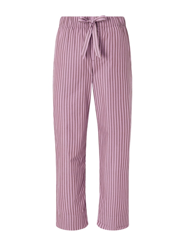 Photo: TEKLA - Drawstring Striped Organic Cotton-Poplin Pyjama Trousers - Pink