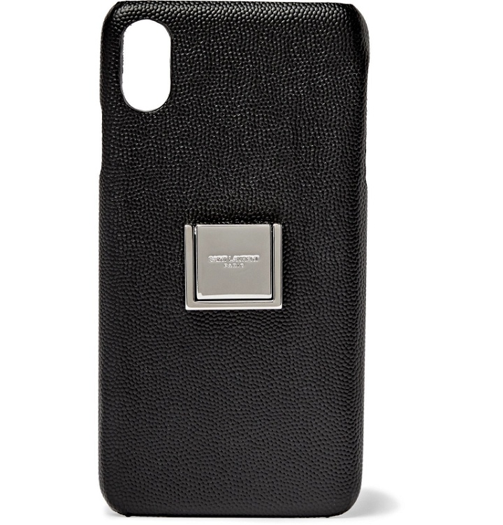 Photo: SAINT LAURENT - Pebble-Grain Leather iPhone XS Max Case - Black
