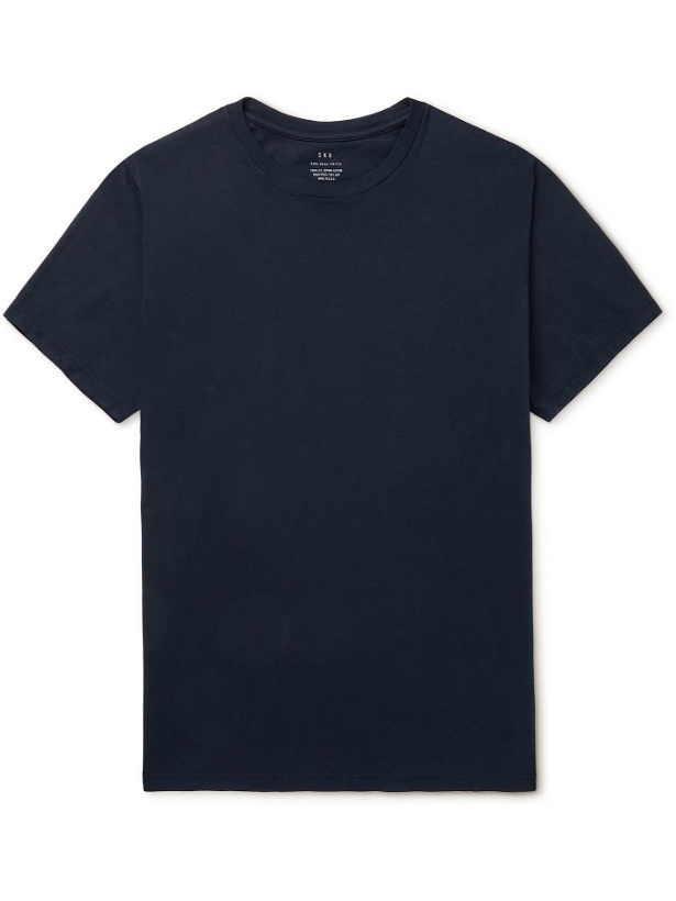 Photo: SAVE KHAKI UNITED - Supima Cotton-Jersey T-Shirt - Blue - XS