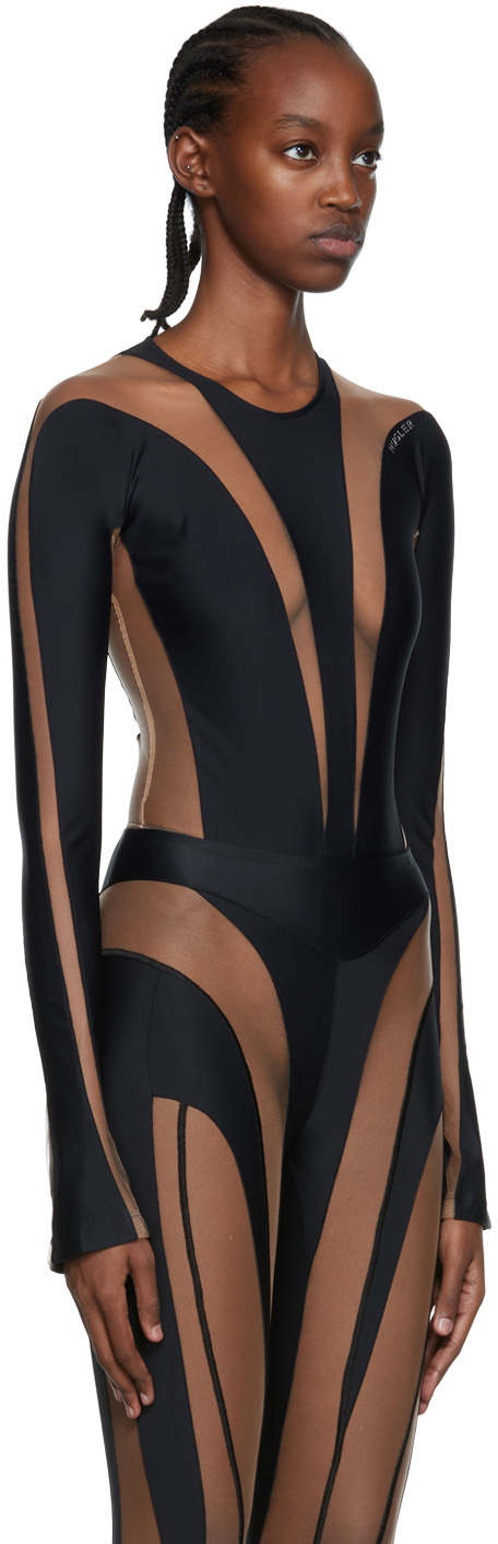 Mugler Black Illusion Bodysuit Mugler