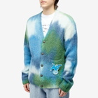 Howlin by Morrison Men's Howlin' x DJ Harvey Hand Dyed Alpaca Mohair Cardigan in Greenlove Mix