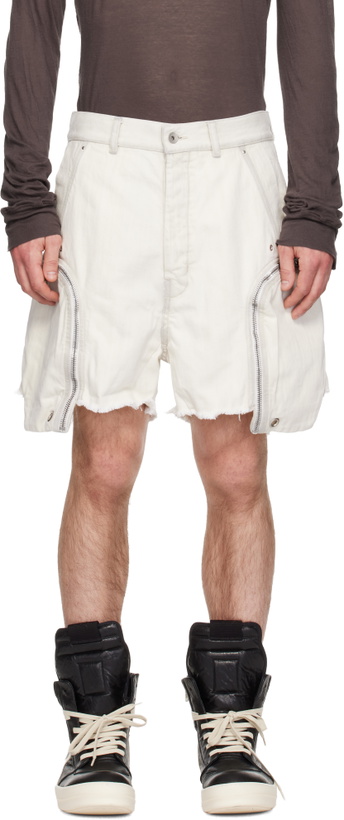 Photo: Rick Owens DRKSHDW Off-White Temple Denim Bauhaus Shorts
