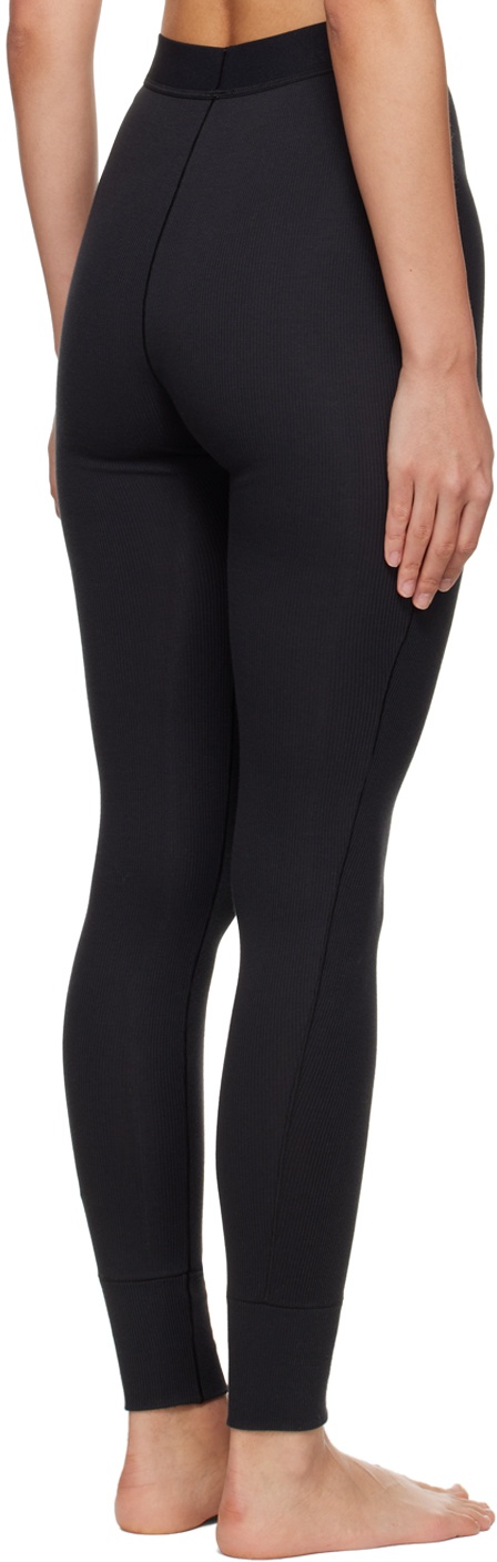 SKIMS, Pants & Jumpsuits, Skims Cotton Rib Thermal Leggings In Soot Black  Size Small