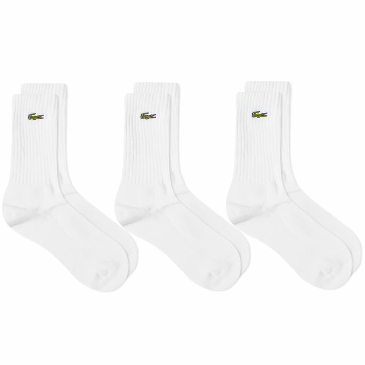Photo: Lacoste Men's Classic Sock - 3 Pack in White