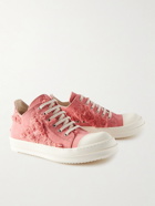 Rick Owens - Distressed Twill Sneakers - Pink