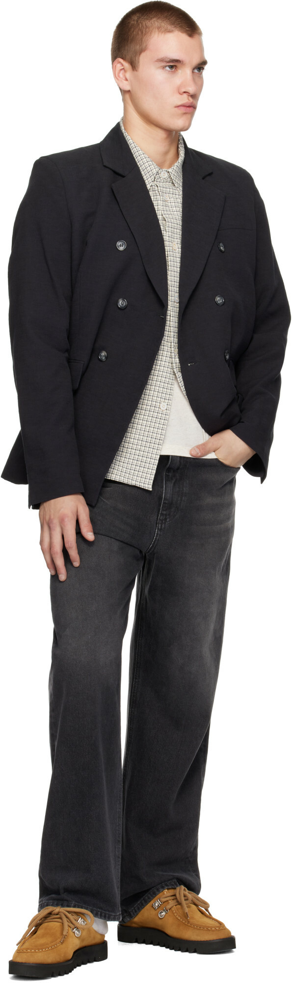 Palmes Black Double-Breasted Blazer