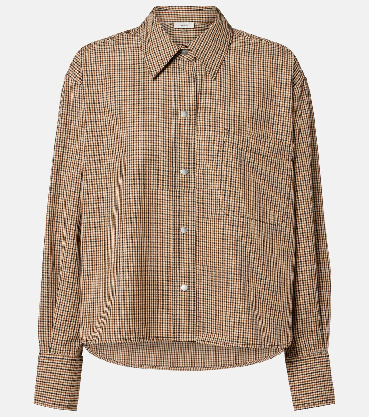 Vince Checked cotton-blend shirt
