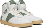 Rhude Green & White Rhecess Hi Sneakers