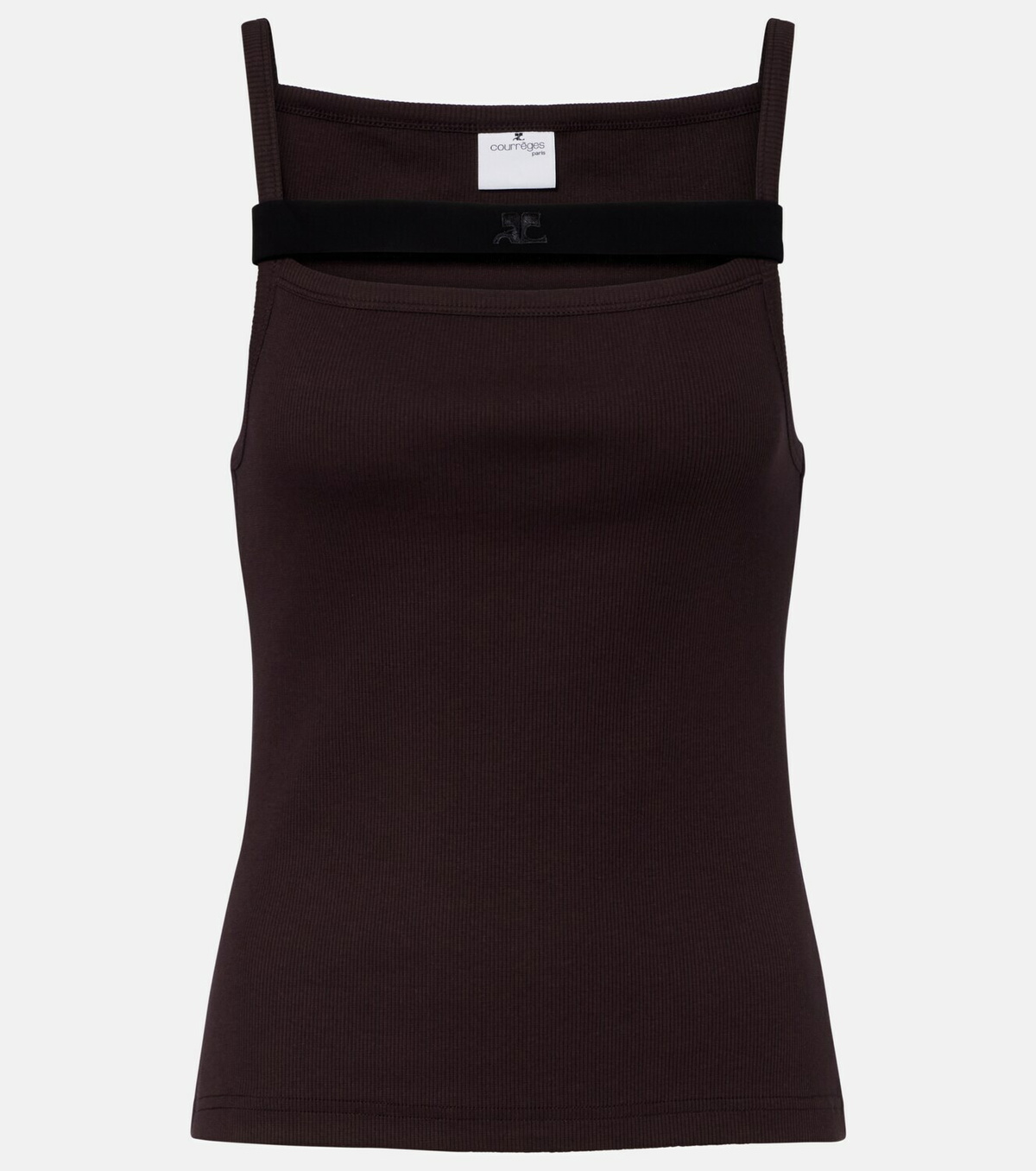 Courrèges Ribbed-knit cotton tank top